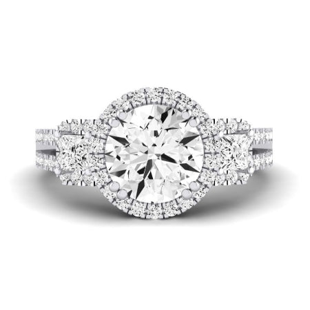 Erica Diamond Matching Band Only (does Not Include Engagement Ring) For Ring With Round Center whitegold