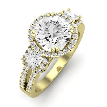 Erica Diamond Matching Band Only (does Not Include Engagement Ring) For Ring With Round Center yellowgold