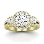 Erica Diamond Matching Band Only (does Not Include Engagement Ring) For Ring With Round Center yellowgold