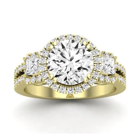 Erica Diamond Matching Band Only (does Not Include Engagement Ring) For Ring With Round Center yellowgold