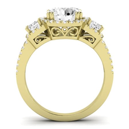 Erica Diamond Matching Band Only (does Not Include Engagement Ring) For Ring With Round Center yellowgold