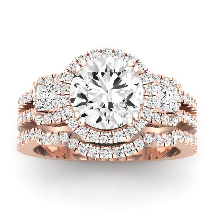 Erica Diamond Matching Band Only (does Not Include Engagement Ring) For Ring With Round Center rosegold