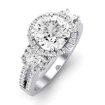 Erica Diamond Matching Band Only (does Not Include Engagement Ring) For Ring With Round Center whitegold