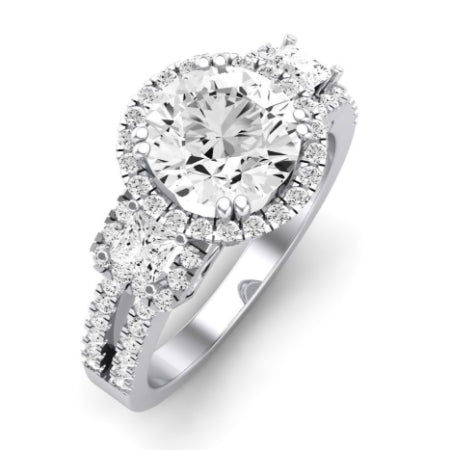 Erica Diamond Matching Band Only (does Not Include Engagement Ring) For Ring With Round Center whitegold