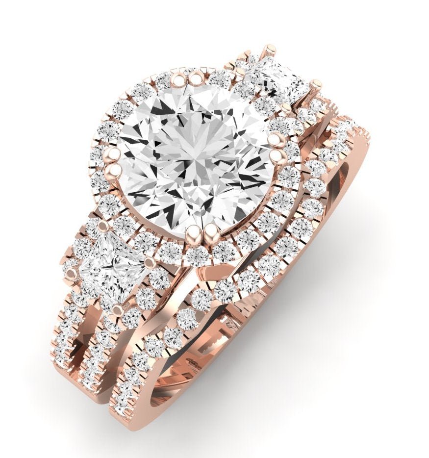 Erica Diamond Matching Band Only (does Not Include Engagement Ring) For Ring With Round Center rosegold