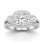 Erica Moissanite Matching Band Only (does Not Include Engagement Ring) For Ring With Cushion Center whitegold