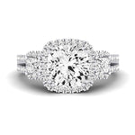 Erica Moissanite Matching Band Only (does Not Include Engagement Ring) For Ring With Cushion Center whitegold