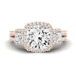 Erica Moissanite Matching Band Only (does Not Include Engagement Ring) For Ring With Cushion Center rosegold