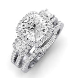 Erica Moissanite Matching Band Only (does Not Include Engagement Ring) For Ring With Cushion Center whitegold