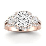 Erica Moissanite Matching Band Only (does Not Include Engagement Ring) For Ring With Cushion Center rosegold