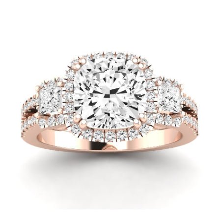 Erica Moissanite Matching Band Only (does Not Include Engagement Ring) For Ring With Cushion Center rosegold