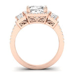 Erica Moissanite Matching Band Only (does Not Include Engagement Ring) For Ring With Cushion Center rosegold
