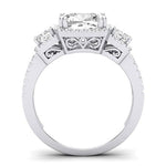 Erica Moissanite Matching Band Only (does Not Include Engagement Ring) For Ring With Cushion Center whitegold