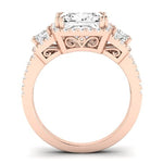Erica Moissanite Matching Band Only (does Not Include Engagement Ring) For Ring With Princess Center rosegold