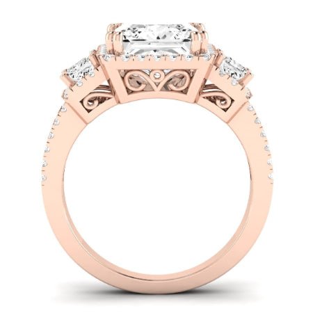 Erica Moissanite Matching Band Only (does Not Include Engagement Ring) For Ring With Princess Center rosegold