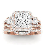 Erica Moissanite Matching Band Only (does Not Include Engagement Ring) For Ring With Princess Center rosegold