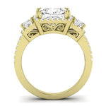 Erica Moissanite Matching Band Only (does Not Include Engagement Ring) For Ring With Princess Center yellowgold