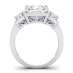 Erica Moissanite Matching Band Only (does Not Include Engagement Ring) For Ring With Princess Center whitegold