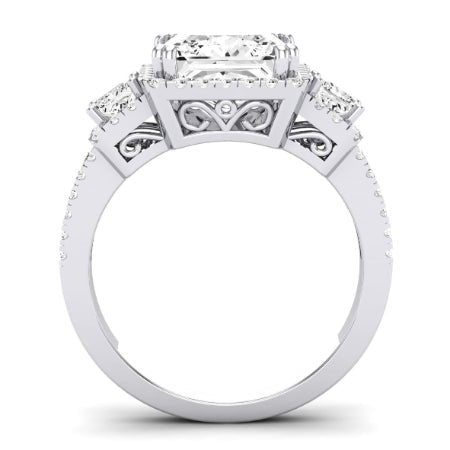 Erica Moissanite Matching Band Only (does Not Include Engagement Ring) For Ring With Princess Center whitegold