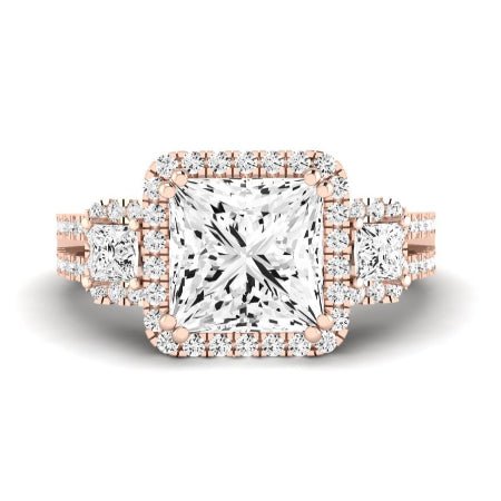 Erica Moissanite Matching Band Only (does Not Include Engagement Ring) For Ring With Princess Center rosegold