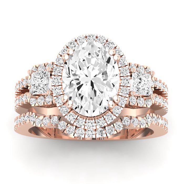 Erica Oval Moissanite Bridal Set rosegold