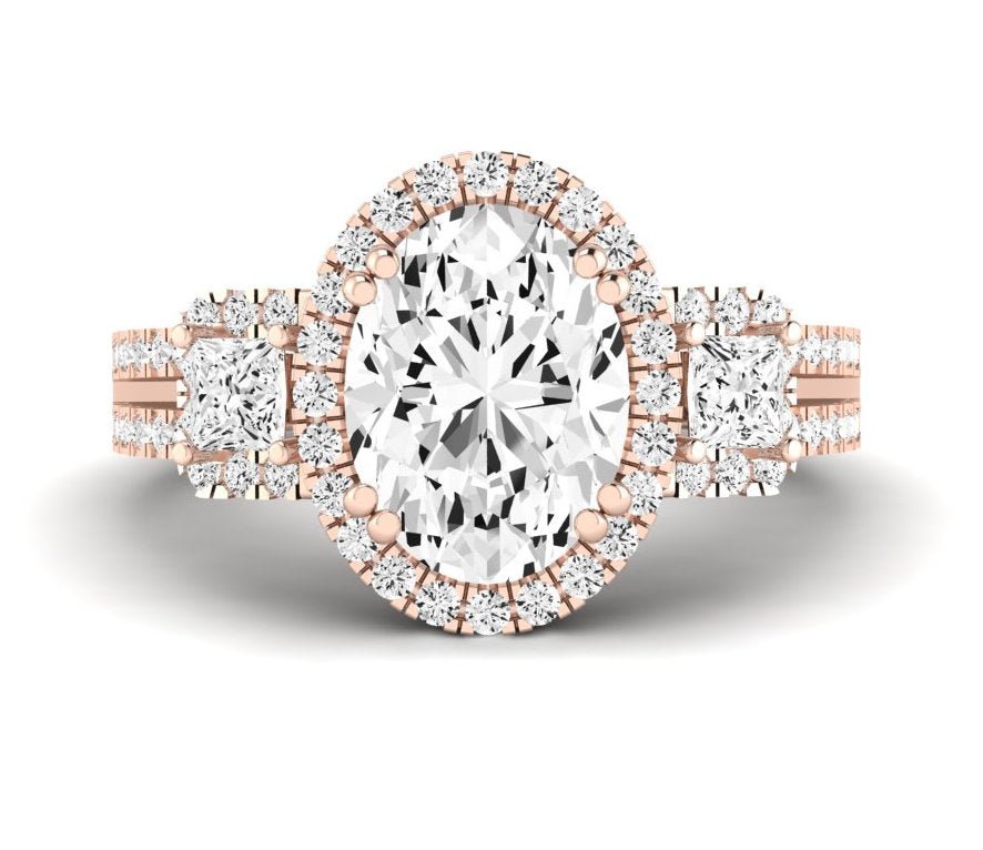 Erica Oval Moissanite Engagement Ring rosegold