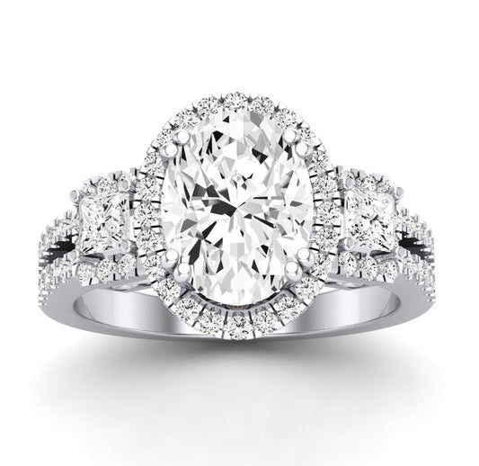 Erica Oval Moissanite Engagement Ring whitegold