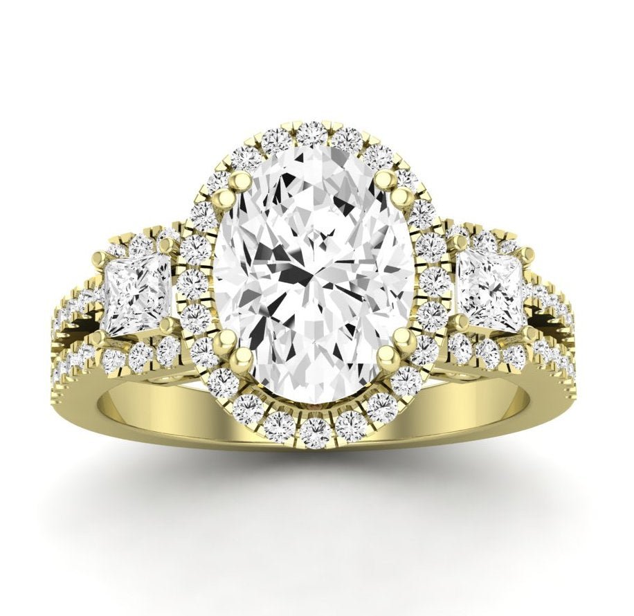 Erica Oval Moissanite Engagement Ring yellowgold