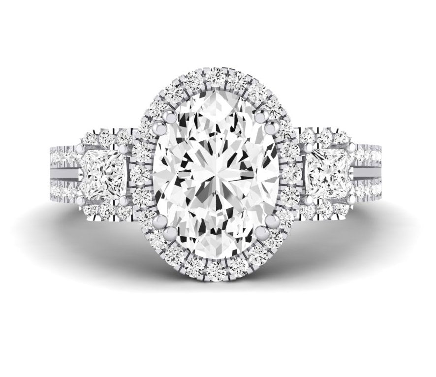 Erica Oval Moissanite Engagement Ring whitegold