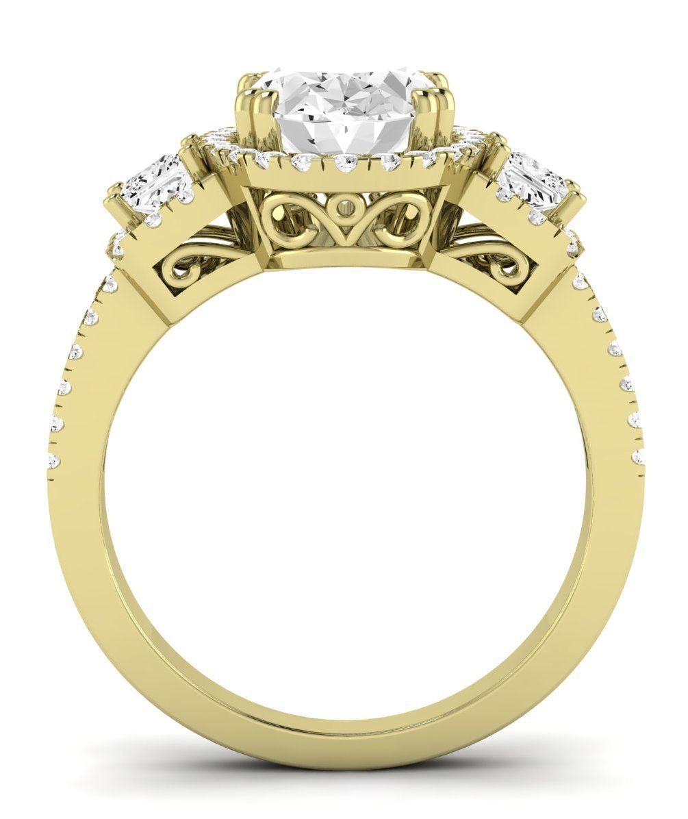 Erica Oval Moissanite Engagement Ring yellowgold