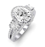 Erica Oval Moissanite Engagement Ring whitegold