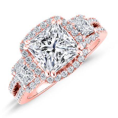 Erica Princess Diamond Bridal Set (Lab Grown Igi Cert) rosegold