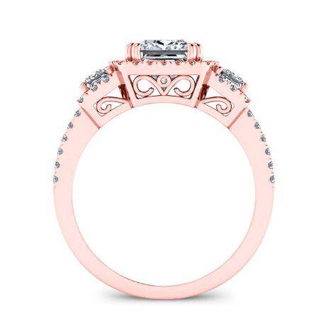 Erica Princess Diamond Bridal Set (Lab Grown Igi Cert) rosegold