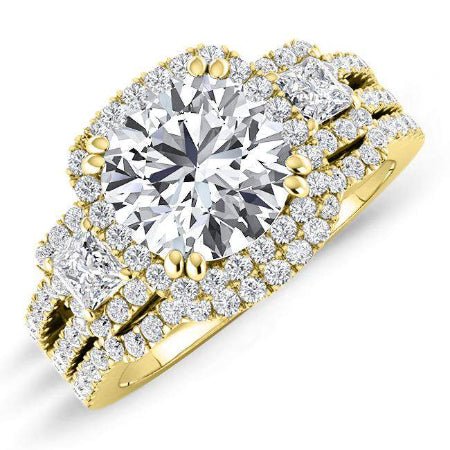 Erica Round Diamond Bridal Set (Lab Grown Igi Cert) yellowgold