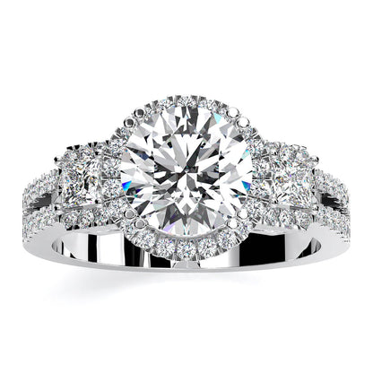 Erica Round Diamond Engagement Ring (Lab Grown Igi Cert) whitegold