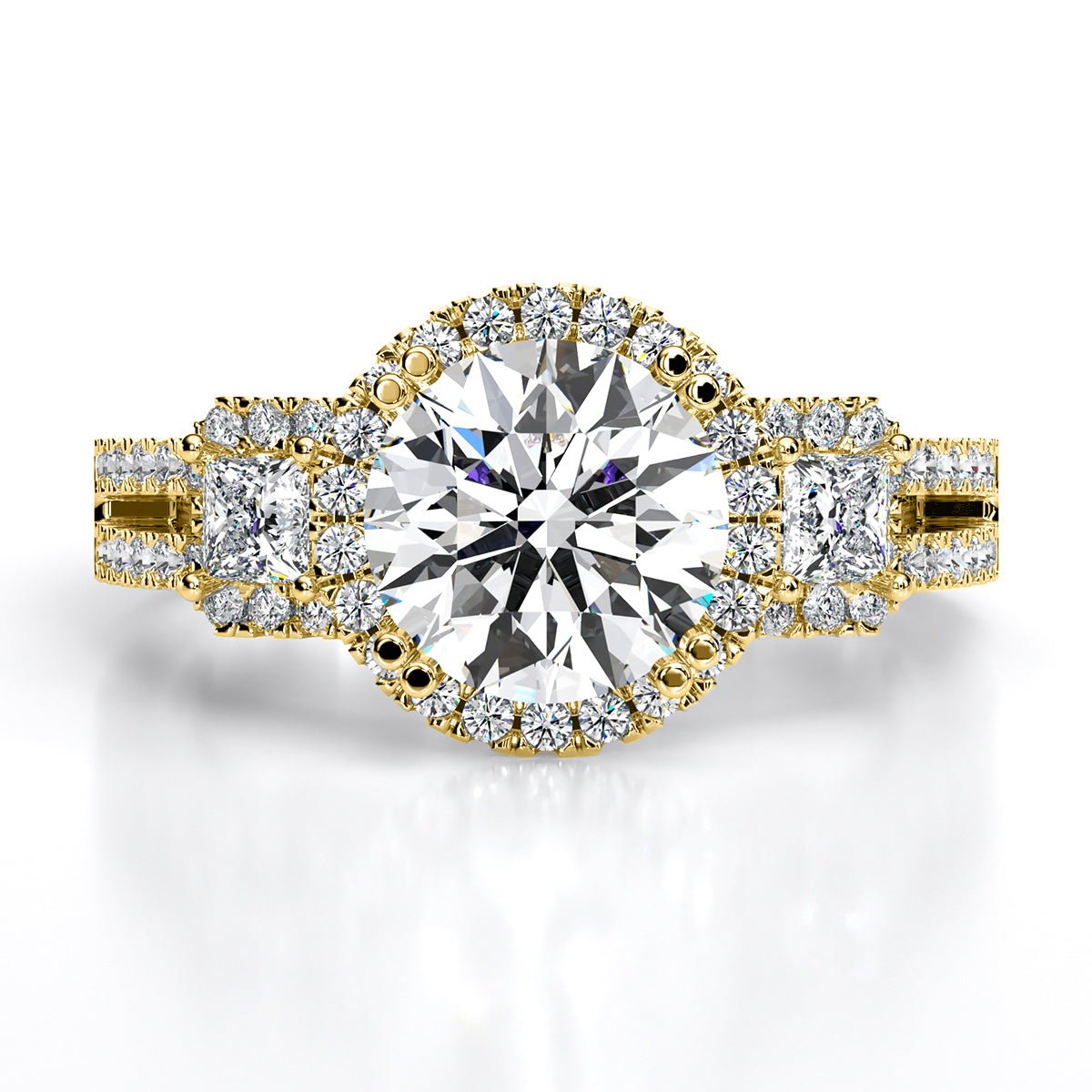 Erica Round Diamond Engagement Ring (Lab Grown Igi Cert) yellowgold