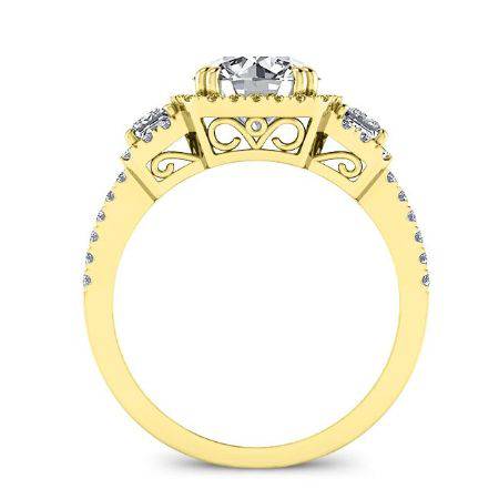 Erica Round Moissanite Bridal Set yellowgold