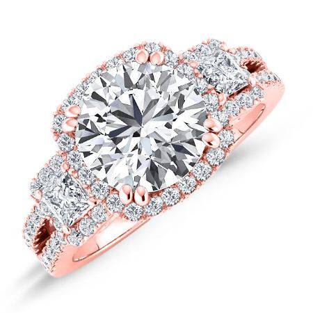 Erica Round Moissanite Bridal Set rosegold