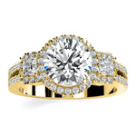 Erica Round Moissanite Engagement Ring yellowgold