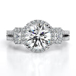 Erica Round Moissanite Engagement Ring whitegold