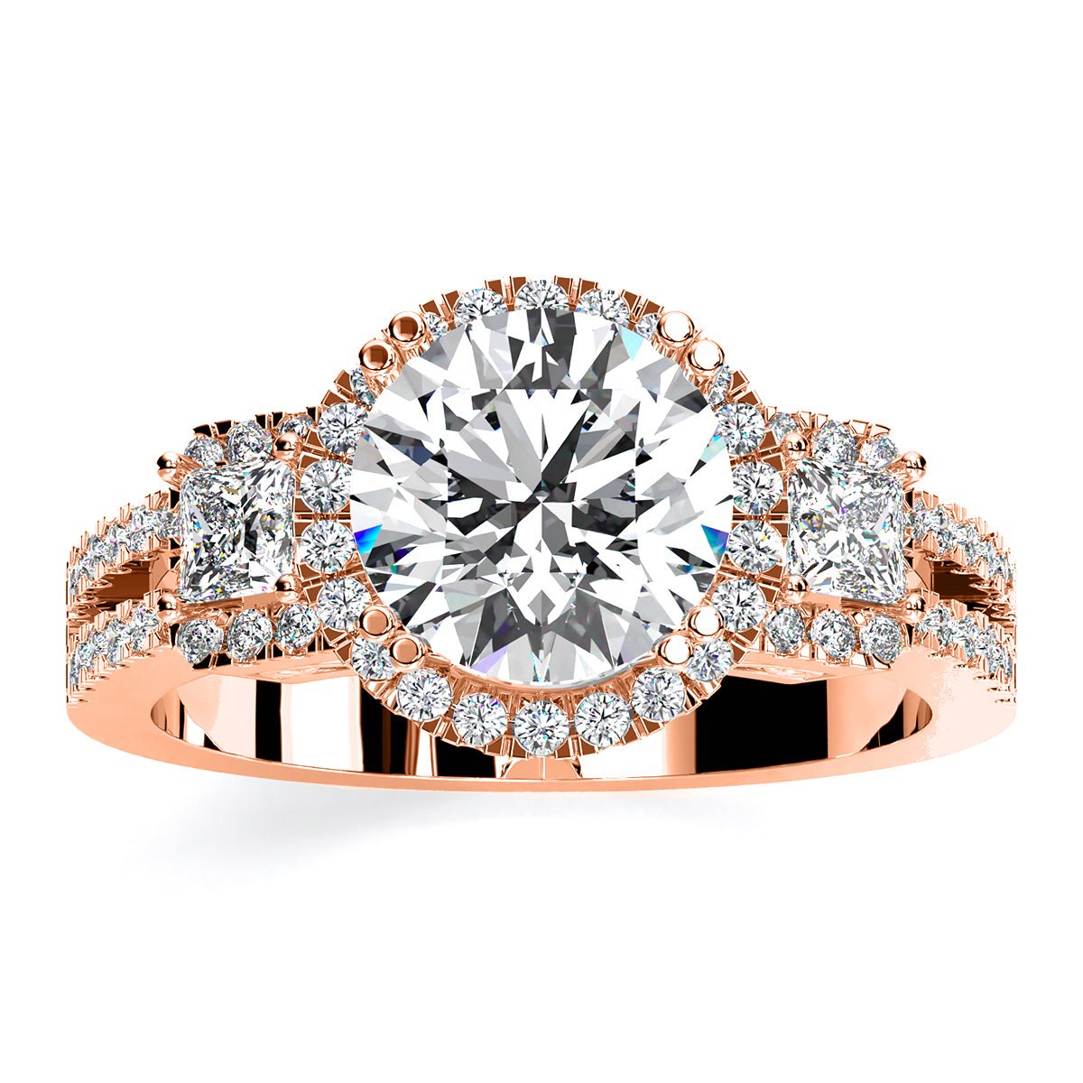 Erica Round Moissanite Engagement Ring rosegold