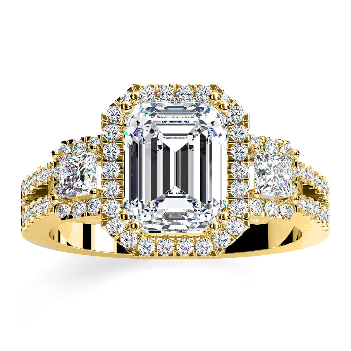 Erica Emerald Diamond Engagement Ring (Lab Grown Igi Cert) yellowgold