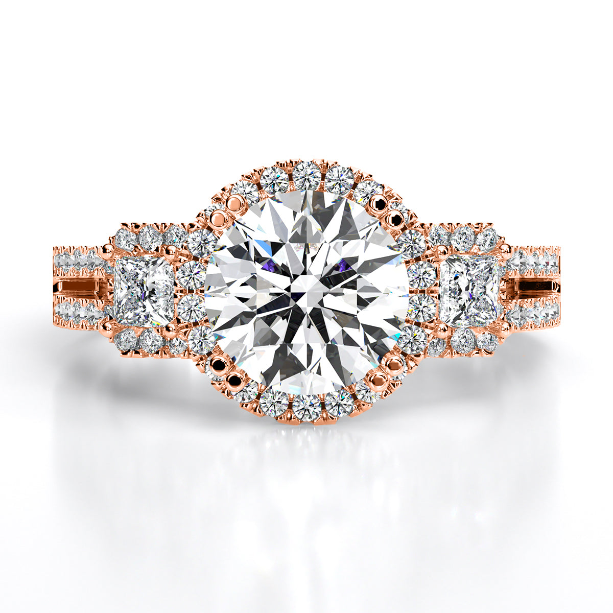 Erica Round Diamond Engagement Ring (Lab Grown Igi Cert) rosegold