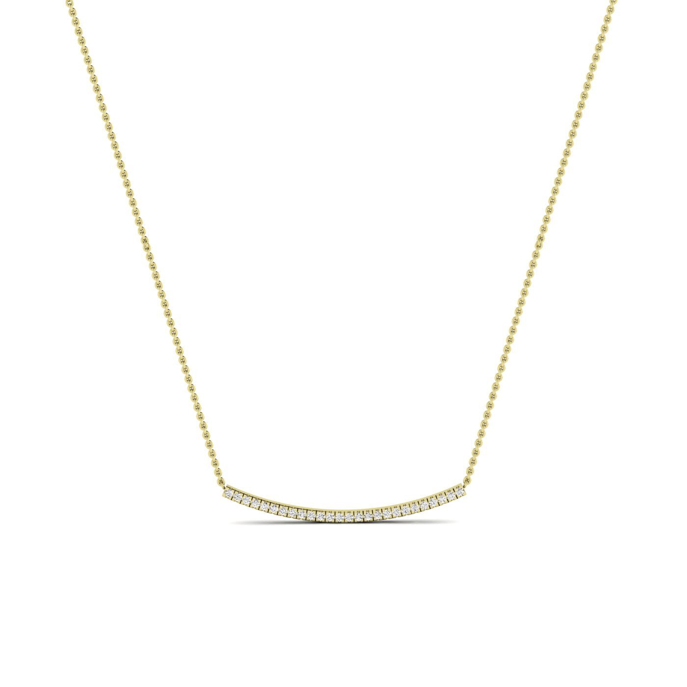 Evergreen Round Bar Diamond Accented Necklace yellowgold