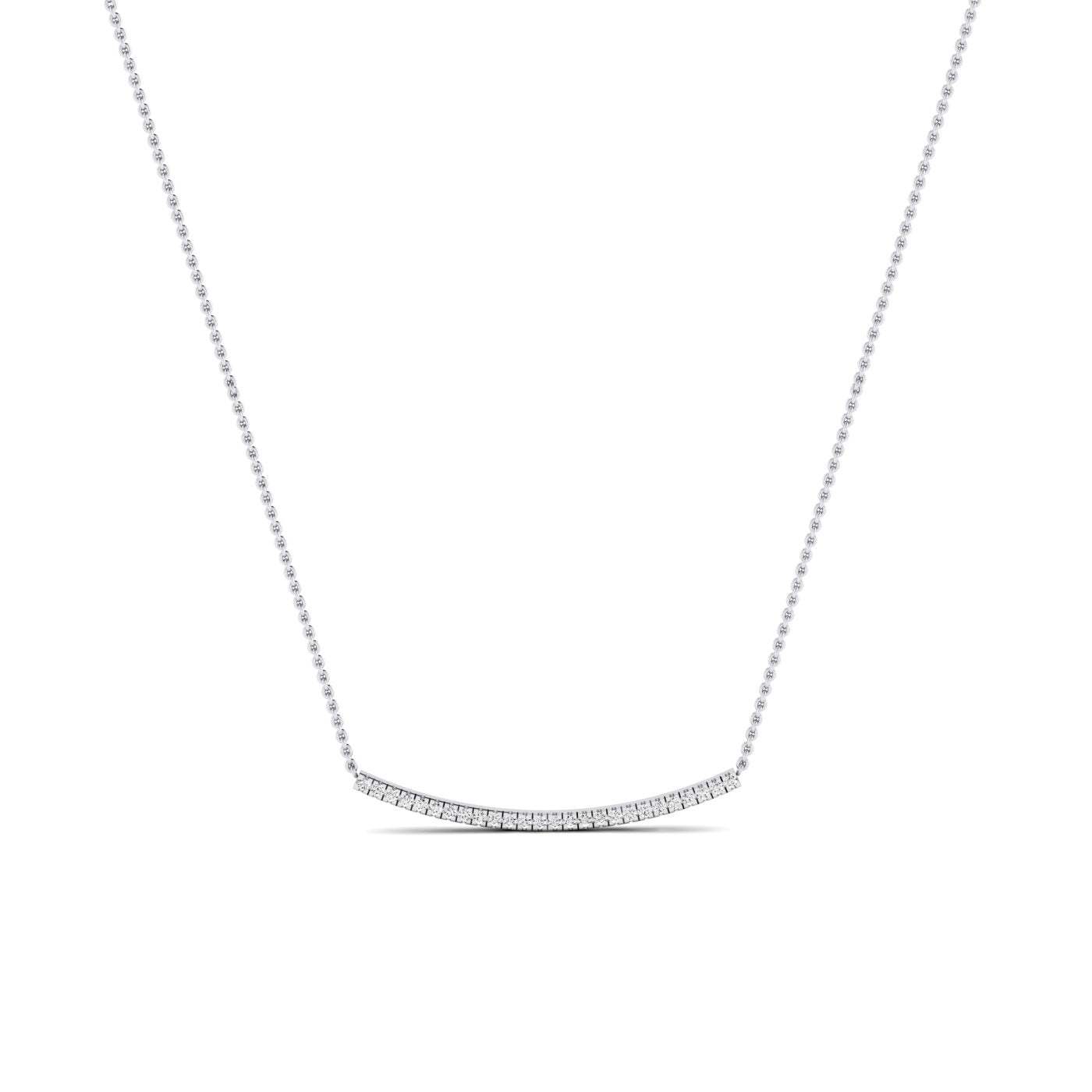 Evergreen Round Bar Diamond Accented Necklace whitegold