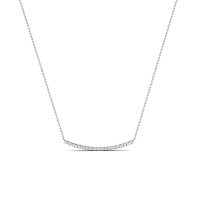 Evergreen Round Bar Diamond Accented Necklace whitegold