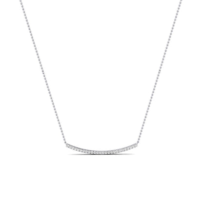 Evergreen Round Bar Diamond Accented Necklace whitegold