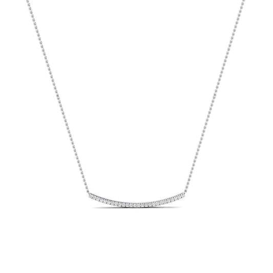 Evergreen Round Bar Diamond Accented Necklace whitegold