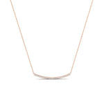 Evergreen Round Bar Diamond Accented Necklace rosegold