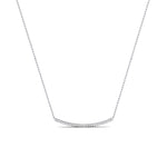 Evergreen Round Bar Diamond Accented Necklace whitegold